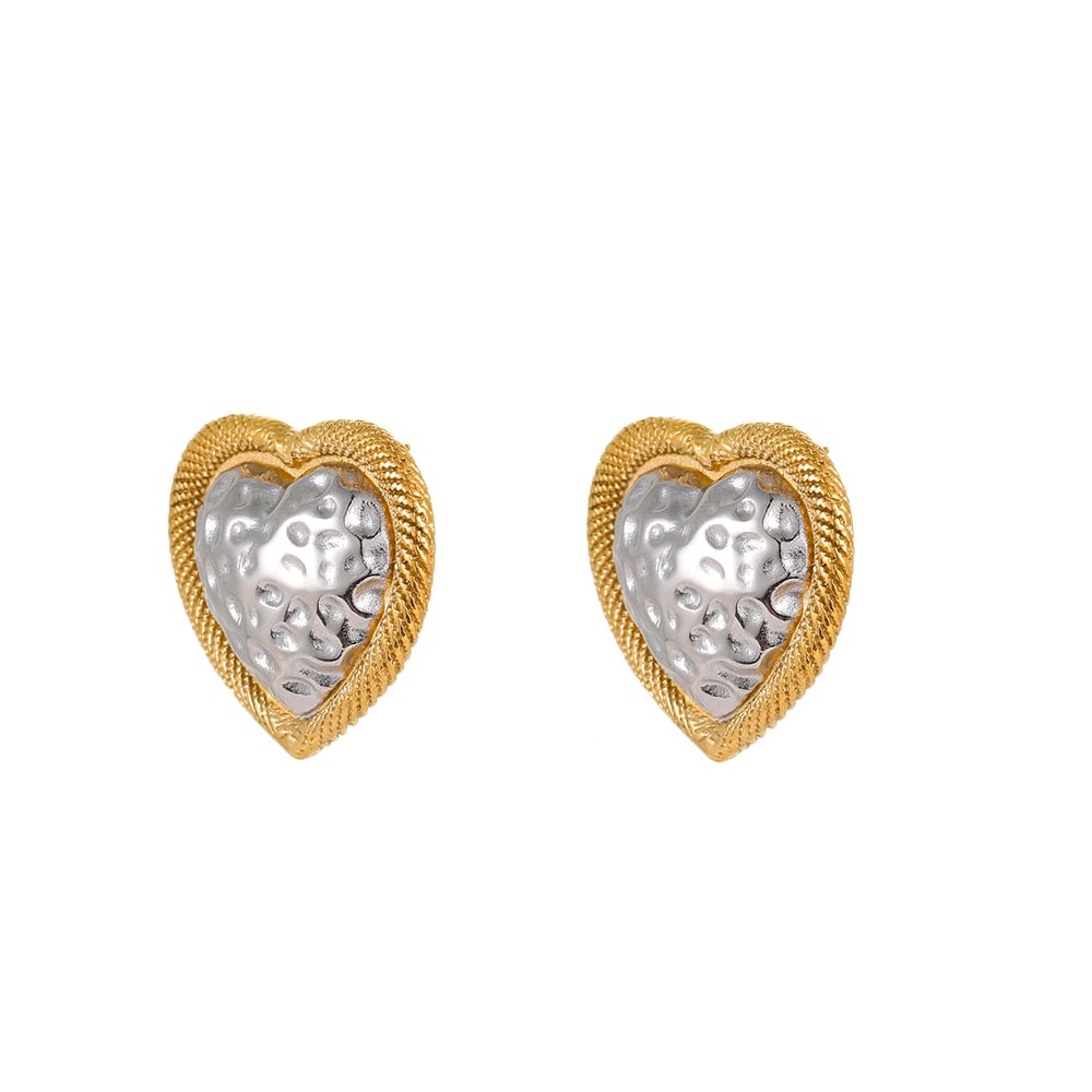 1 Pair Simple Series Simple Heart Stainless Steel Women's Stud Earrings h5Picture4