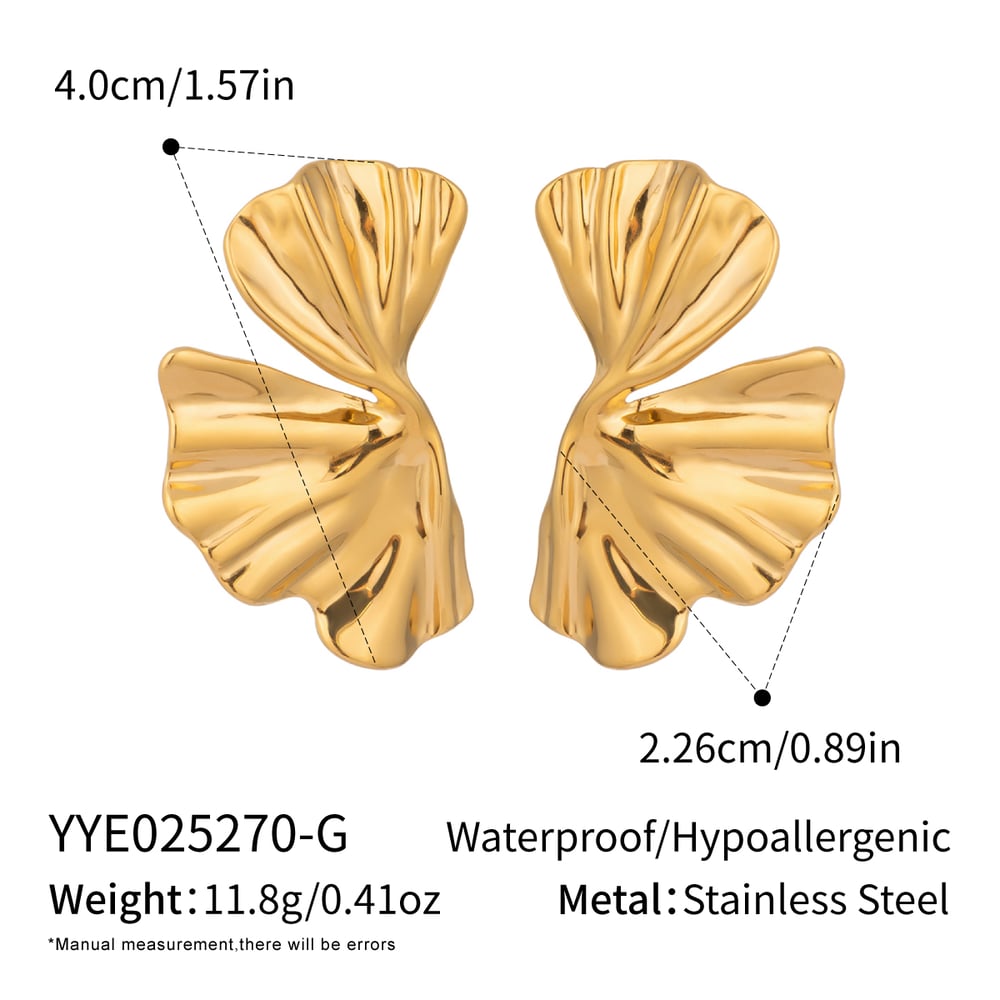 1 Paar romantische Serie Casual Flower Edelstahl Gold Farbe Damen Ohrstecker
