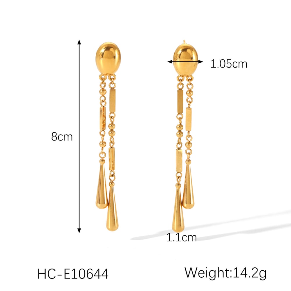 1 Pair Simple Tassel Stainless Steel  Women's Dangle Earrings h5Picture2