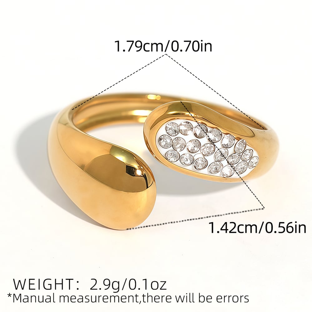 1 Piece Simple Series Simple Droplet Stainless Steel Statement Rings h5Picture2