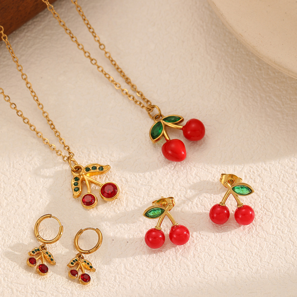 Süßes Kirsch-Halsketten-Set Bild2