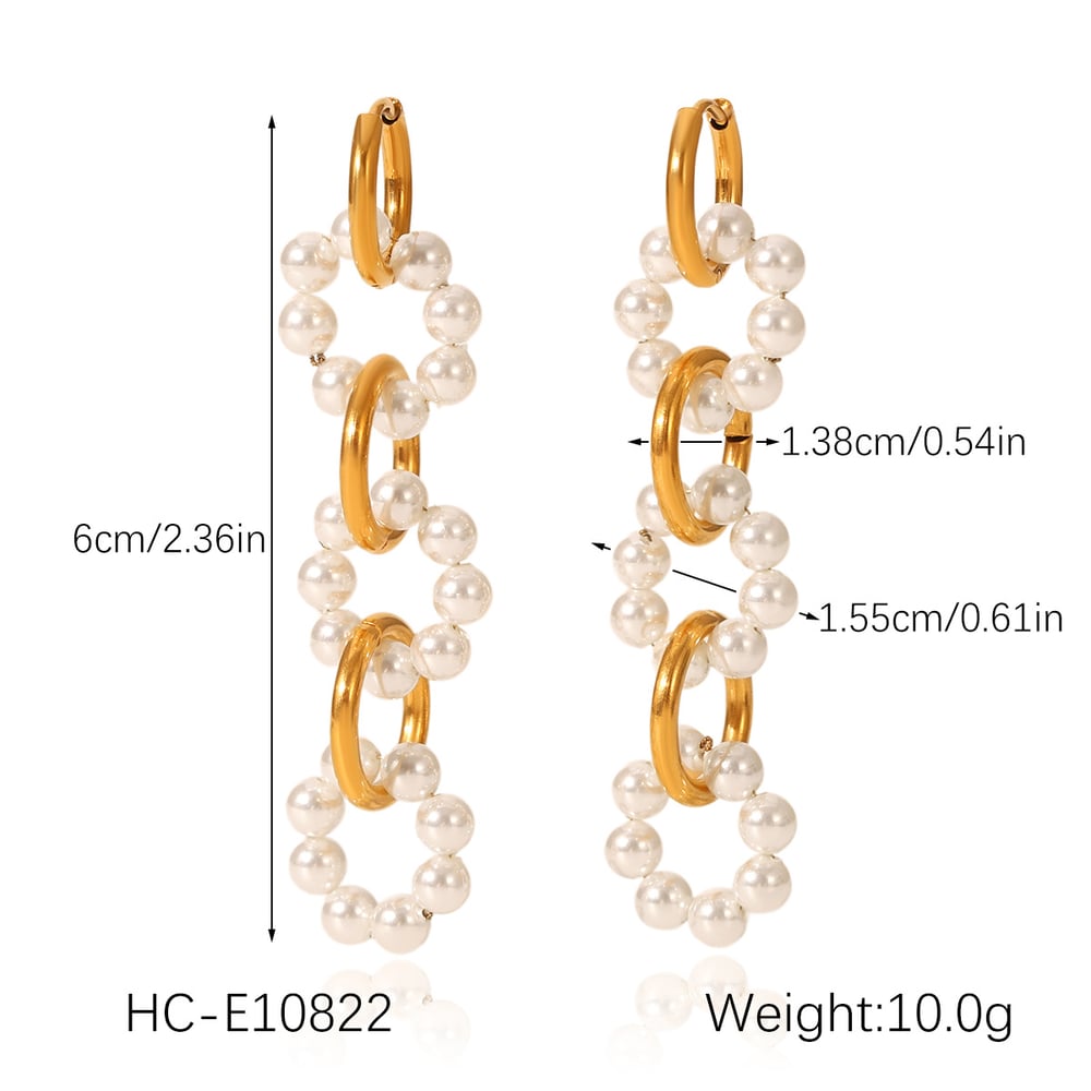 1 Pair Simple Series Daily Circle Stainless Steel  Women's Hoop Earrings Picture2