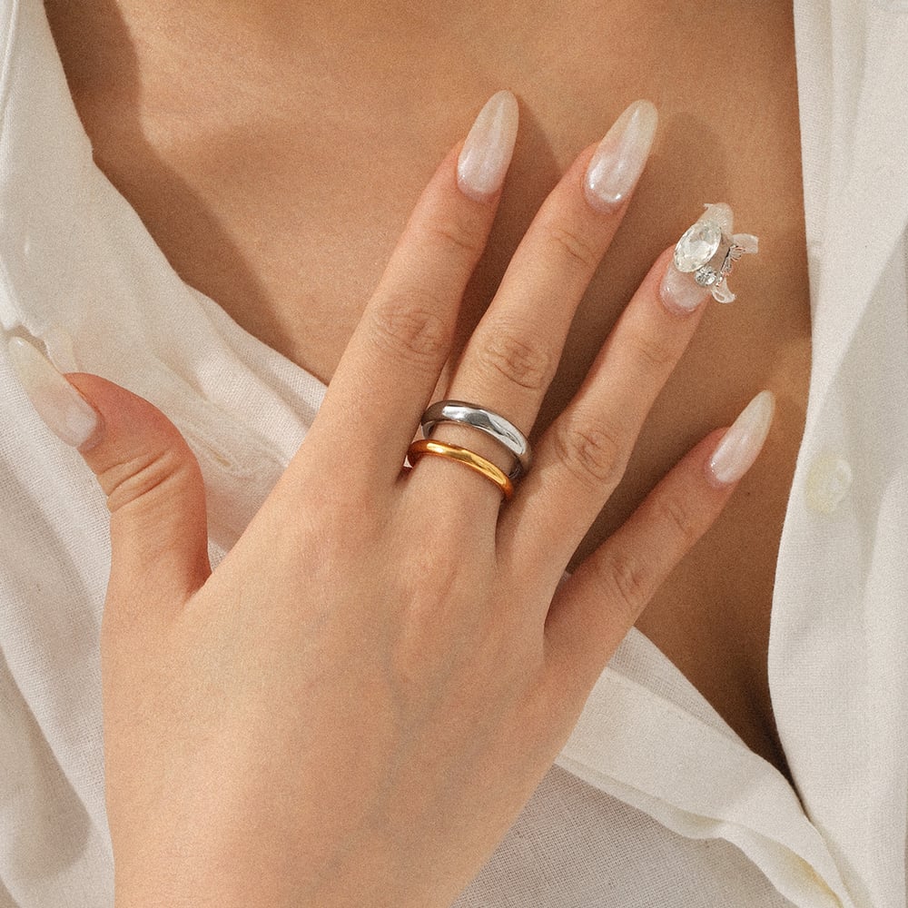 1 Piece Simple  Daily Irregular Shape Stainless Steel Statement Rings h5Picture5