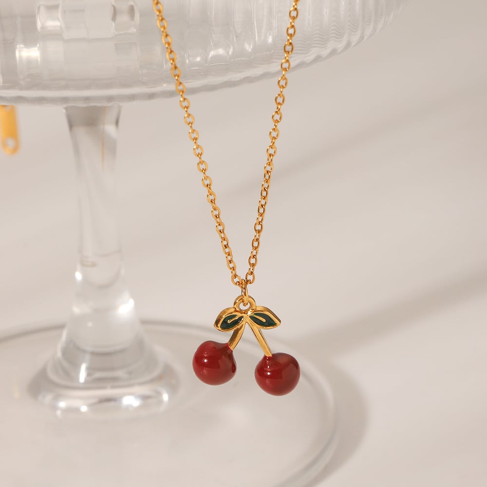 1 Pair Simple Series Daily Plant Stainless Steel Women's Pendant Necklaces h5Picture3