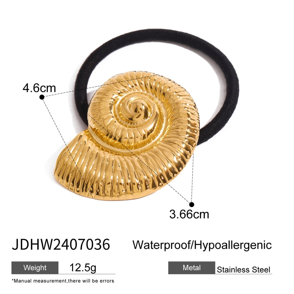 1 Piece Shell Shape Stainless Steel Hair Ties 