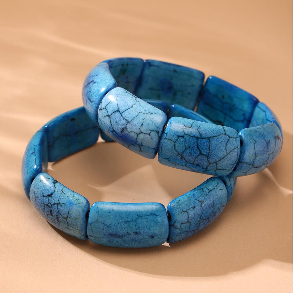 1 Piece Classic Series Simple Circle Natural Stones Women's Bangles h5Picture7