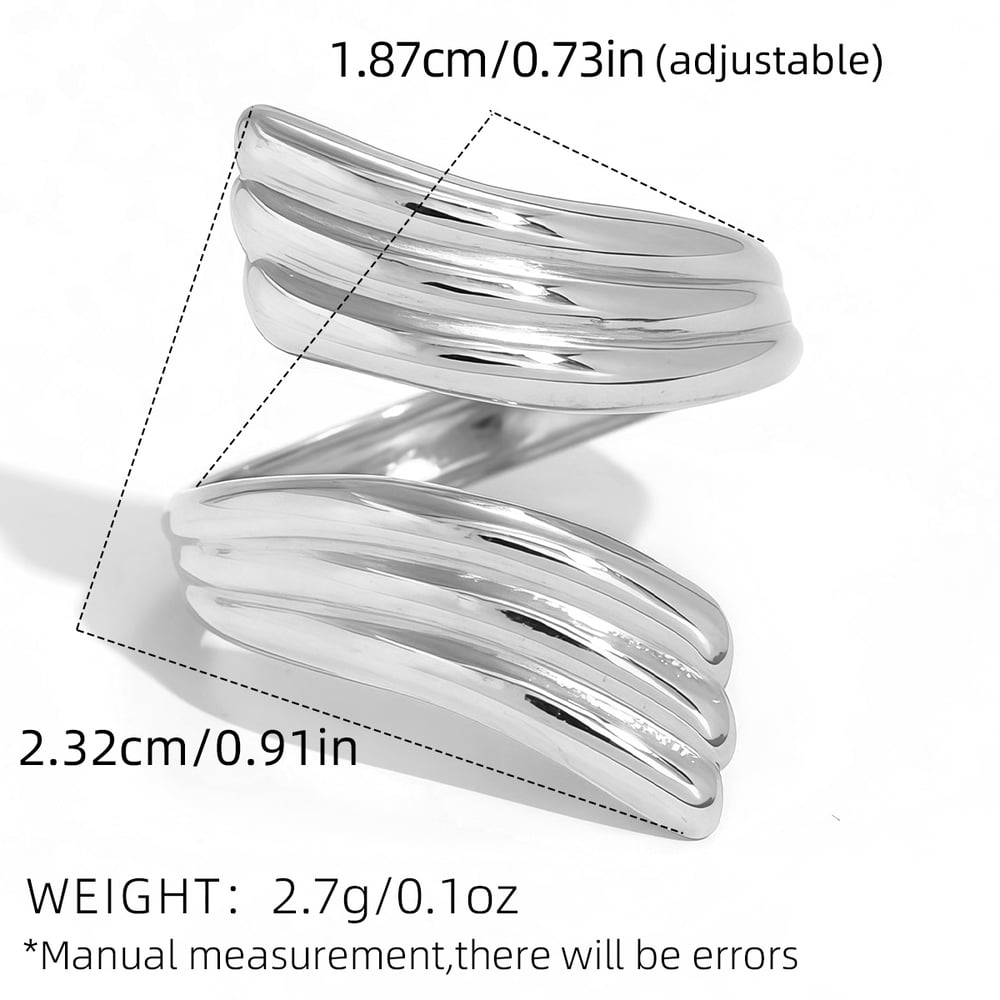 1 Pair Simple Series Daily Strip Stainless Steel   Gold Color  Minimalist Rings Picture2