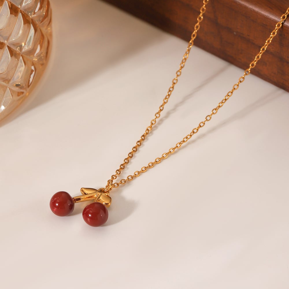 1 Pair Simple Series Daily Plant Stainless Steel Women's Pendant Necklaces h5Picture5