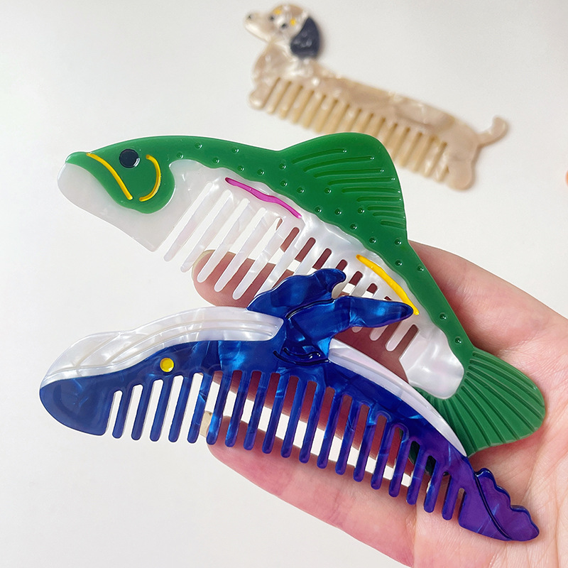 1 Piece Marine Organism Cellulose Acetate Sheet Women's Combs h5Picture4
