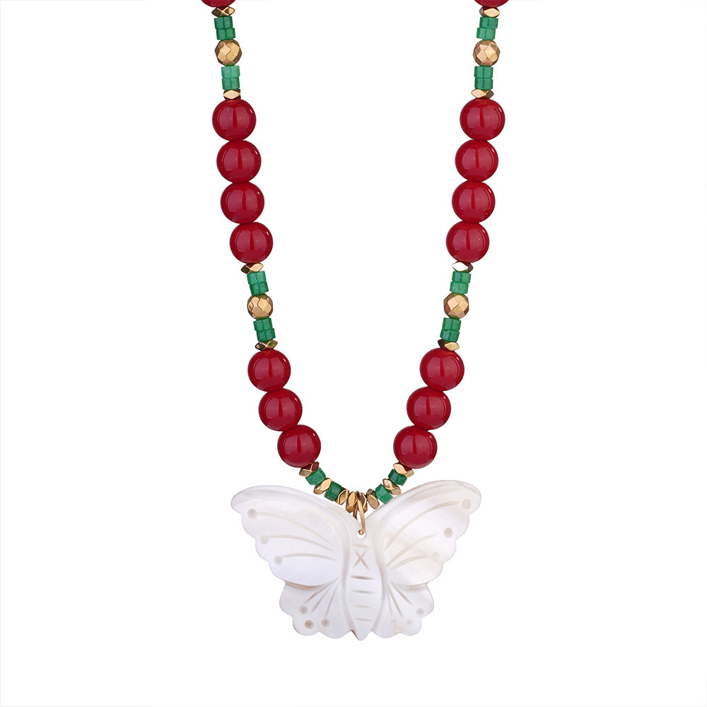 1 Piece Gorgeous Butterfly Natural Stones Women's Beaded Necklaces