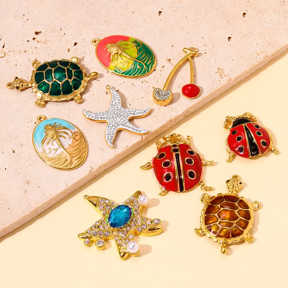 1 Piece Natural Turtle Stainless Steel Women's Pendants Picture4