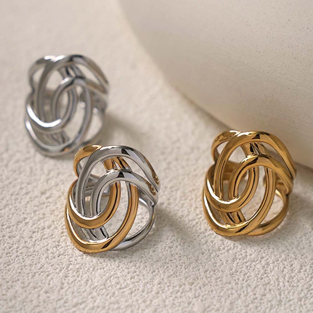 1 Piece Simple  Casual Irregular Shape Stainless Steel  Gold Color  Statement Rings h5Picture3