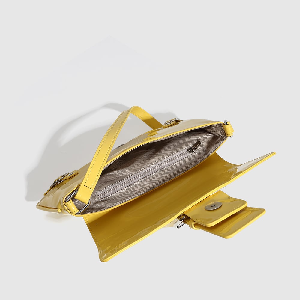 1 Piece Bright-colored Rivet Leather Buckle Women's Shoulder Bags Picture5