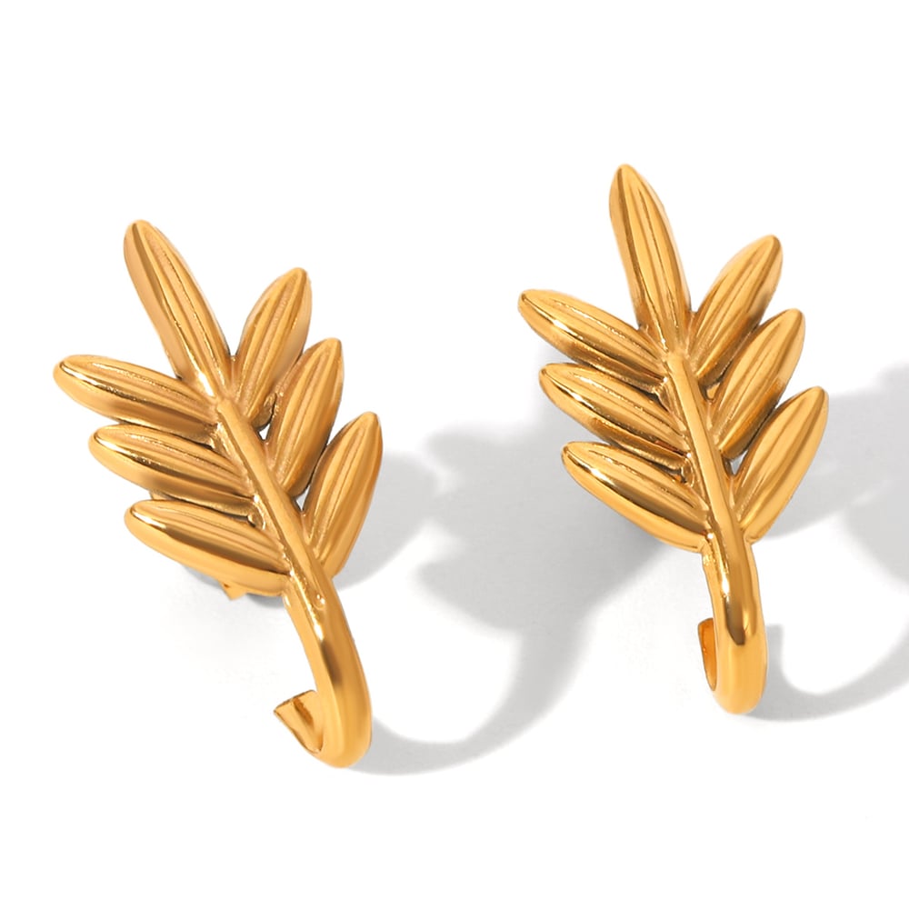 1 Pair Simple Plant Stainless Steel Women's Stud Earrings