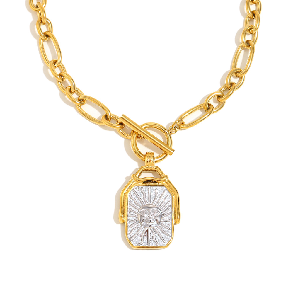 1 Piece Simple Series Classic Sun Stainless Steel Women's Pendant Necklaces 