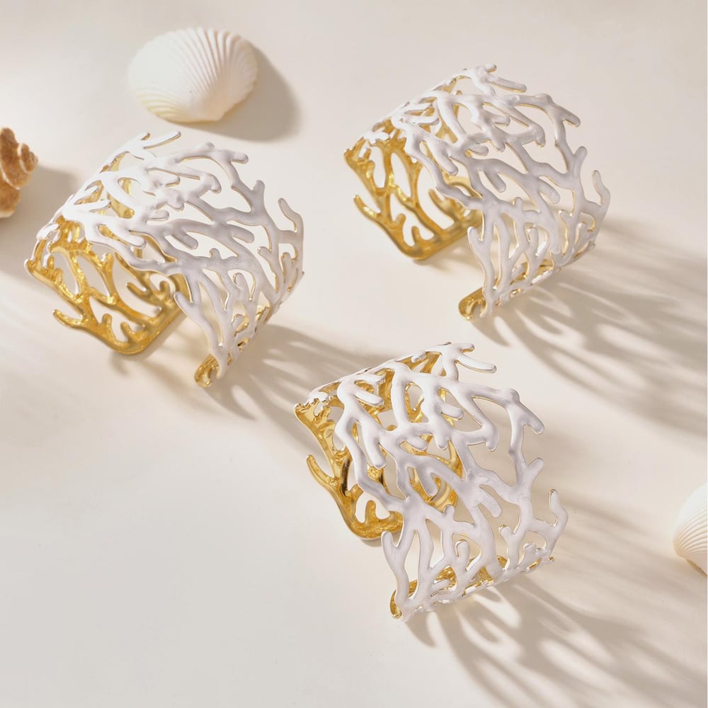 1 Piece Classic Coral Stainless Steel Gold Color Women's Bangles h5Picture7