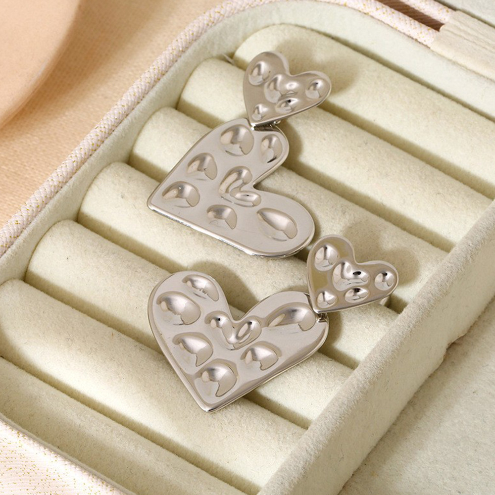 1 Pair Sweet Heart Stainless Steel Drop Earrings h5Picture4