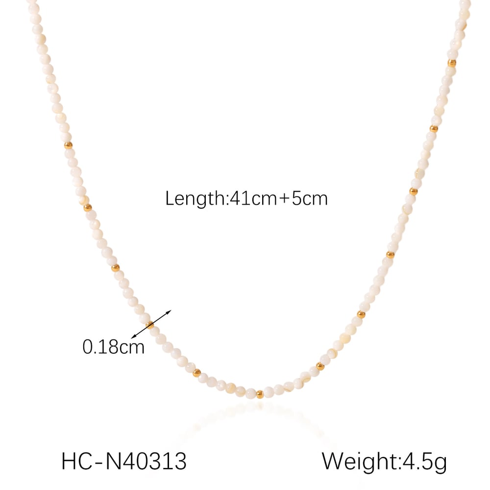 1 Pair Simple Series Daily Beads Stainless Steel Women's Beaded Necklaces h5Picture2