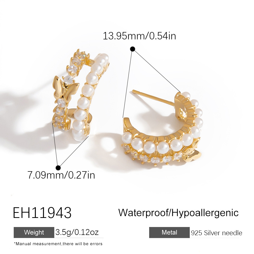 Romantic Butterfly 925 Sterling Silver  Women's Stud Earrings h5Picture2