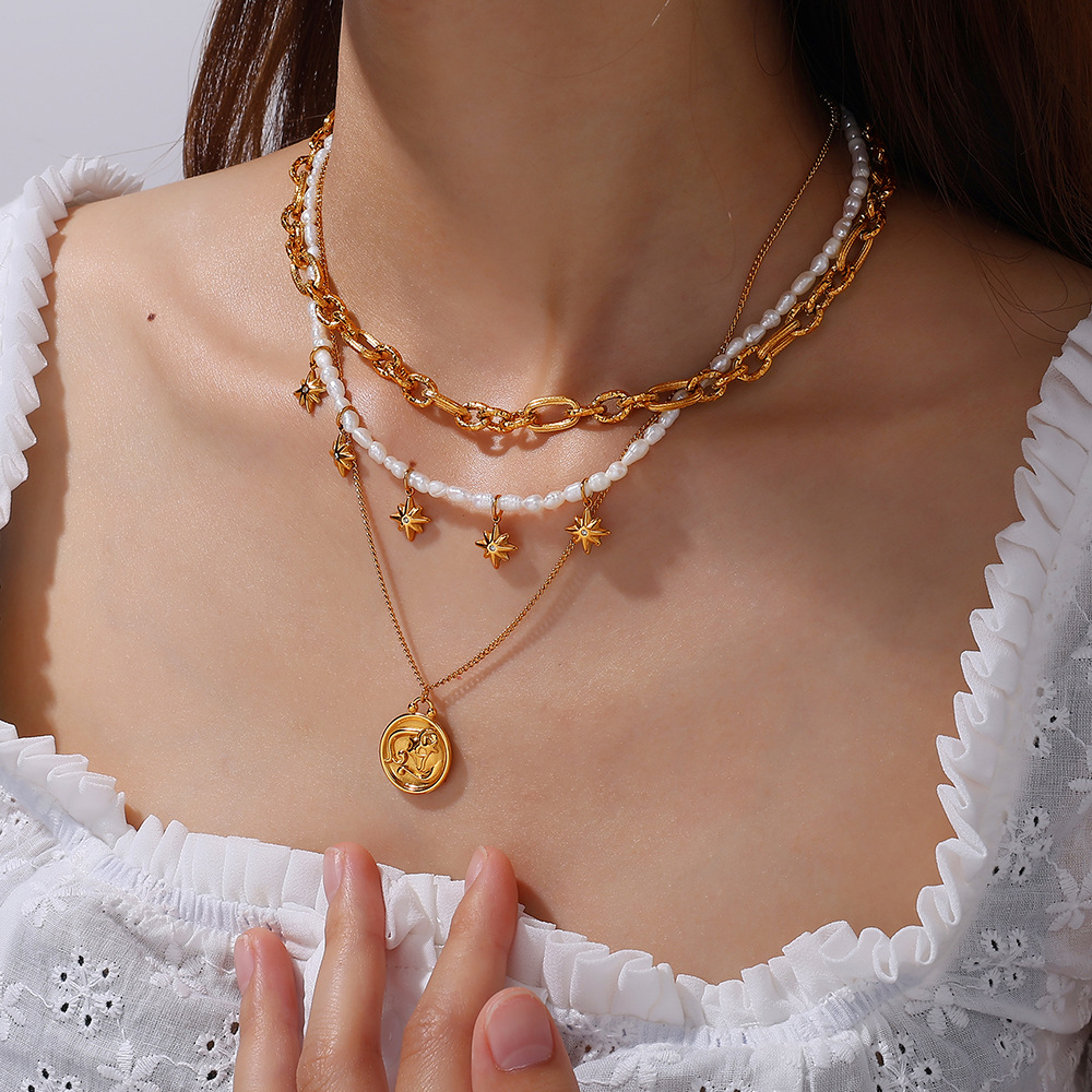 1 Piece Zodiac Signs Stainless Steel Mixed Color  Pendant Necklace h5Picture4