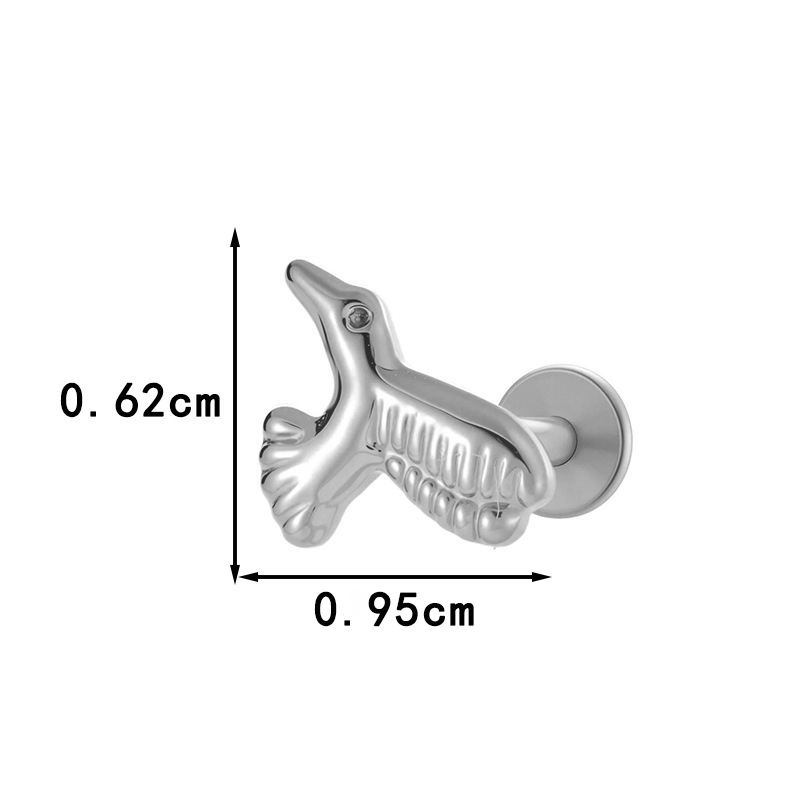1 Adet Titanyum Alaşımlı Altın Renkli Piercing Küpe h5Resim2