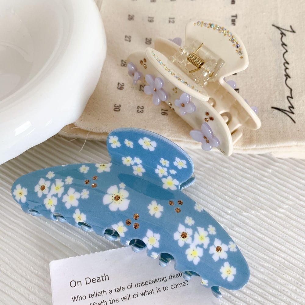 1 Pair Simple Series Elegant Flower Acetate Women's Hair Claws h5Picture4