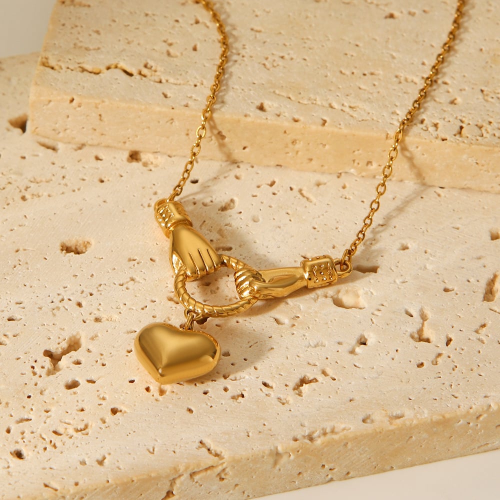 1 Piece  Daily Heart Stainless Steel  Gold Color  Women's Pendant Necklaces h5Picture4