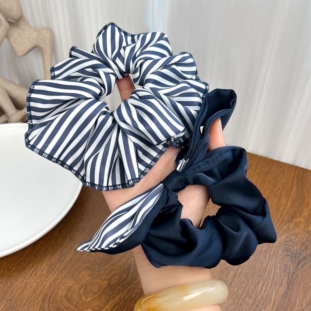 1 Piece Daily Assorted Colors Strip Synthetic Fiber Women's Scrunchies Picture2