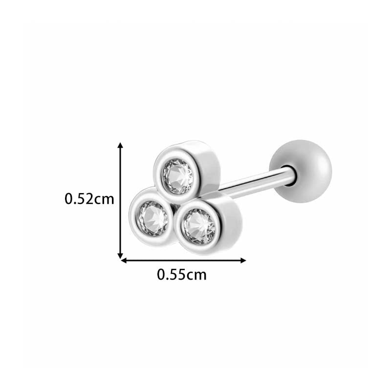 1 Piece Heart Copper Gold Color Zircon Piercing Earring Picture2
