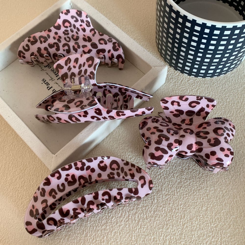 1 Pair Classic Series Casual Leopard Print Acetate Women's Hair Claws h5Picture4