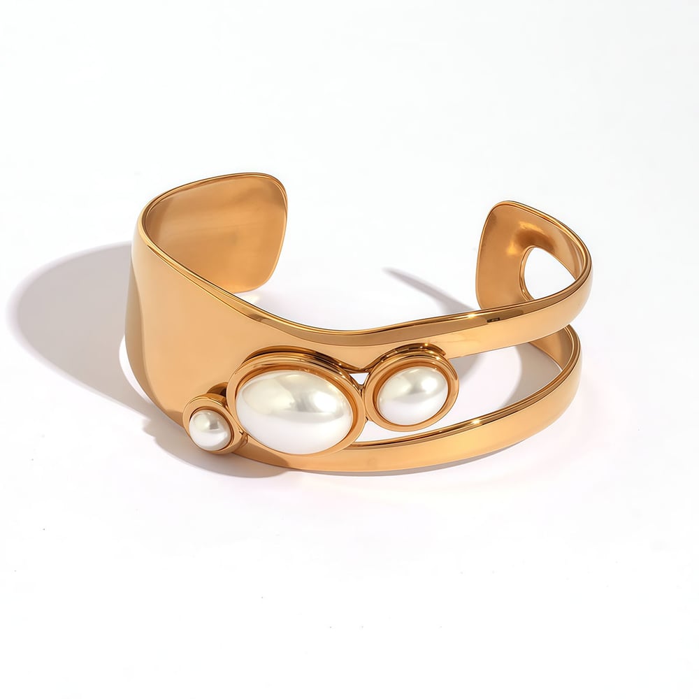 1 Piece Elegant Irregular Shape Stainless Steel  Women's Cuff Bracelets 