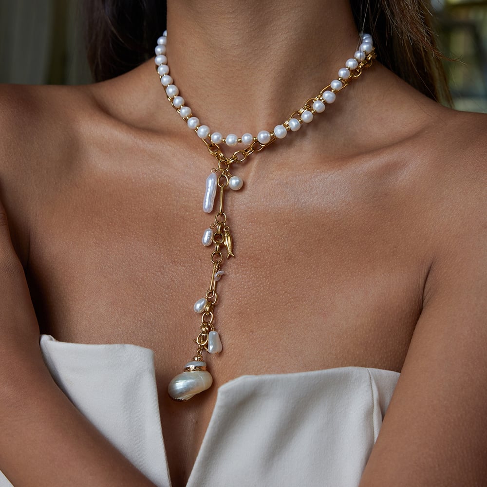 1 Piece Charming Shell Stainless Steel Gold Color Women's Pendant Necklaces h5Picture4