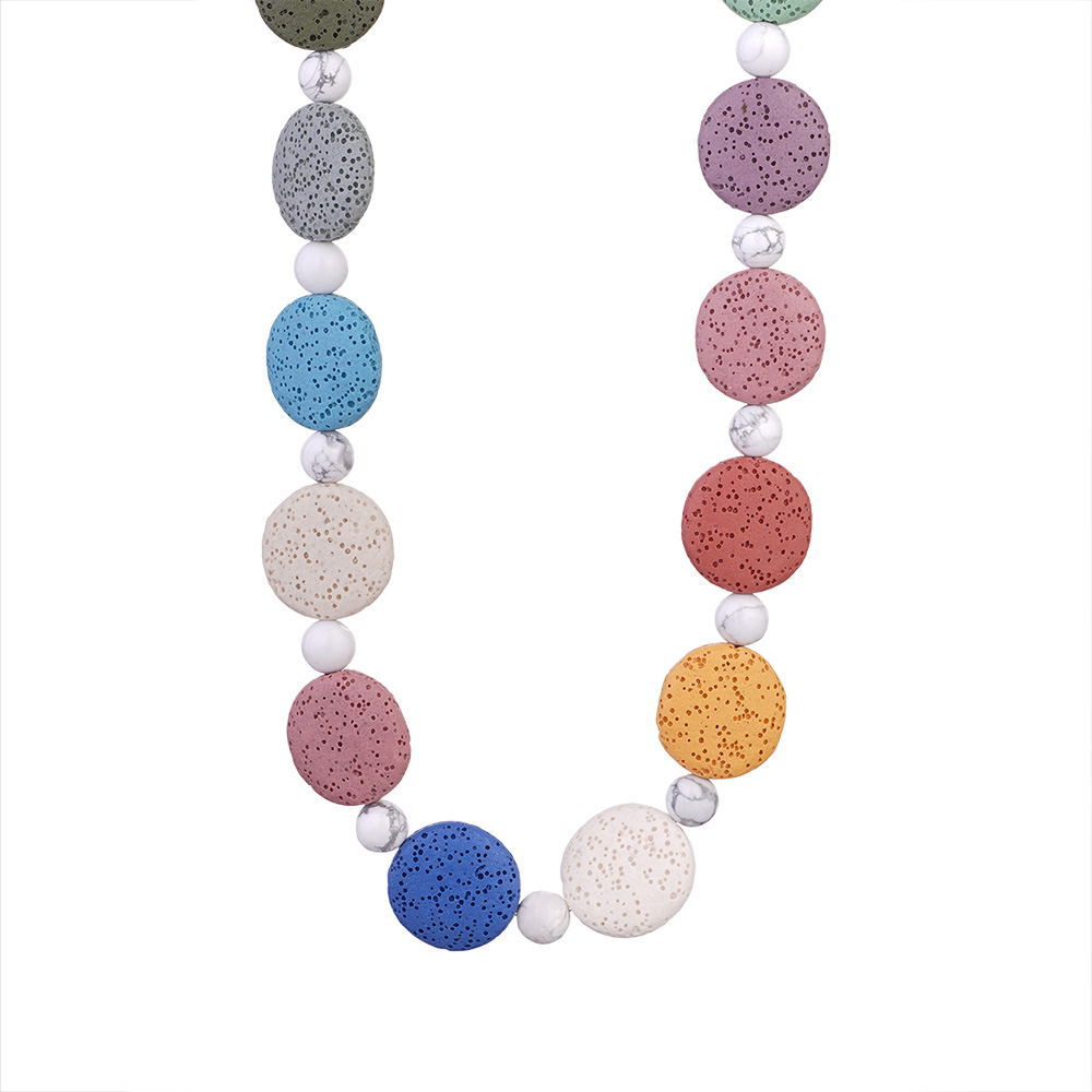 1 Piece Colorful Series White Turquoise Women's Beaded Necklaces