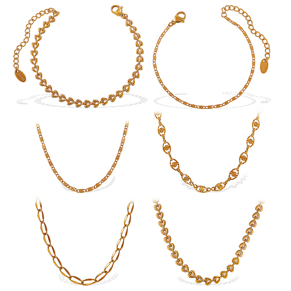 Collier chaîne couleur or en acier inoxydable 1 pièce Image6