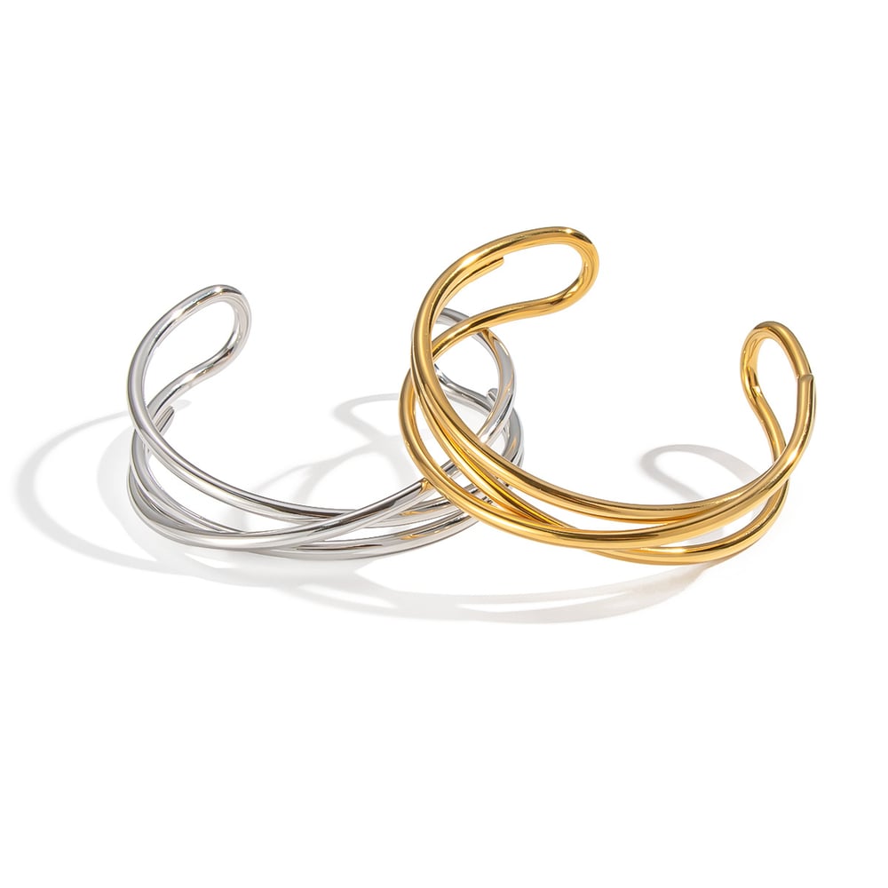 1 Piece Stainless Steel Gold Color Cuff Bracelet h5Picture5