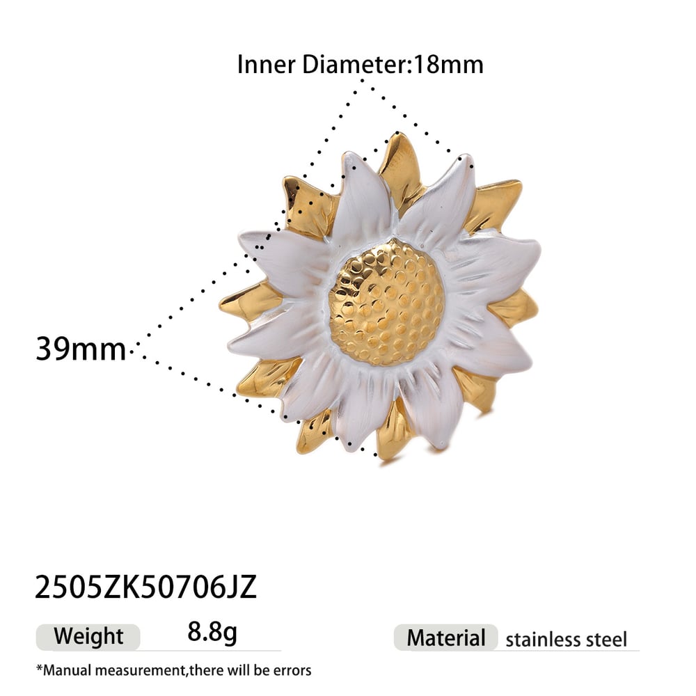 Sunflower Stainless Steel Earrings Set 