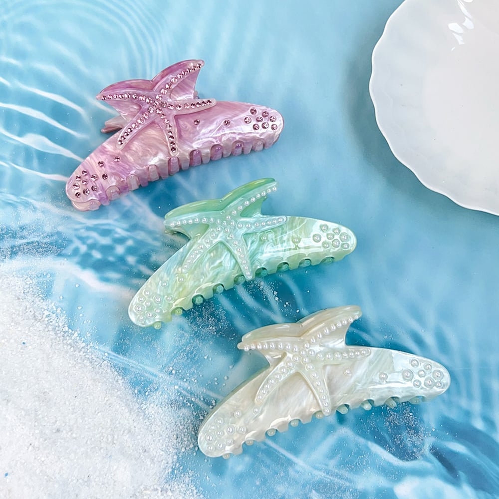 1 Piece Beach Starfish Acrylic Women's Hair Claws h5Picture3