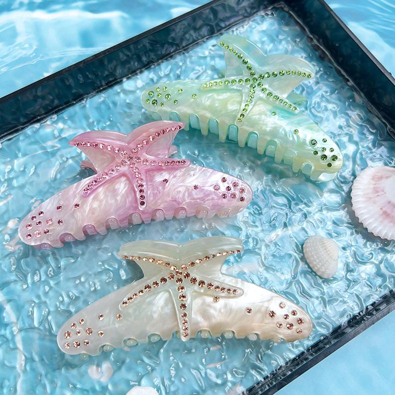 1 Piece Beach Starfish Acrylic Women's Hair Claws h5Picture2