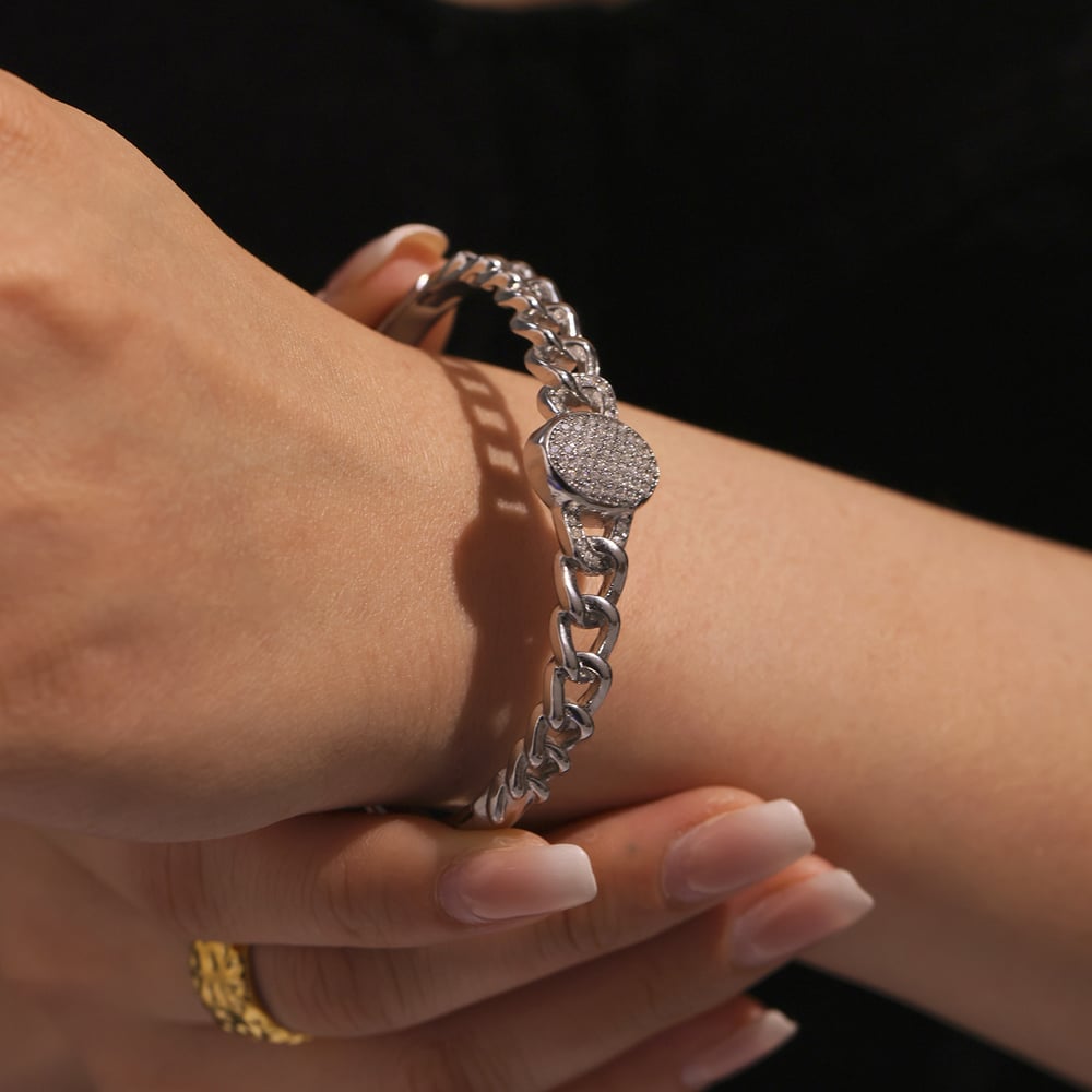 1 Stück Luxuriöse Serie Oval Edelstahl Gold Farbe Damen Armreifen Bild5