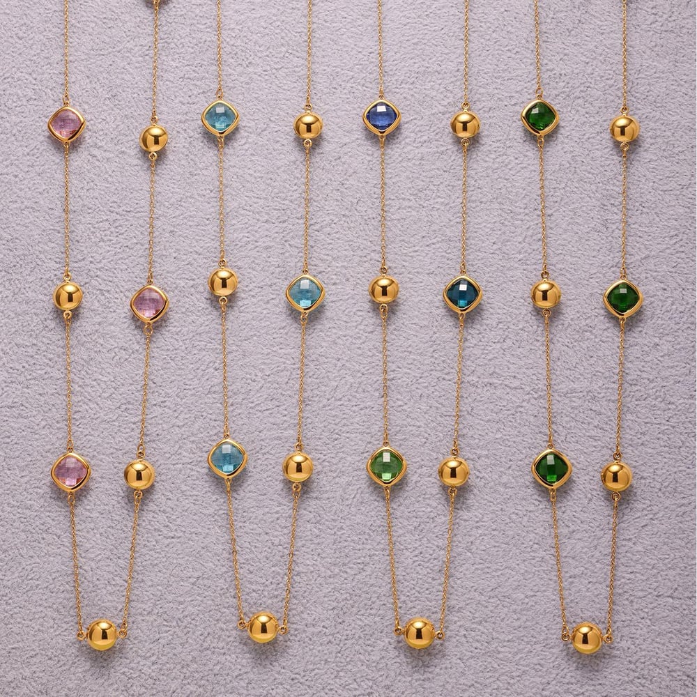 1 Piece Retro Rectangle Stainless Steel Gold Color Women's Pendant Necklaces h5Picture7