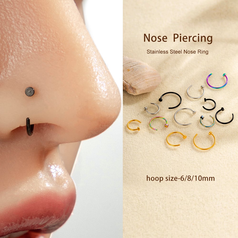 1 Piece Stainless Steel Nose Ring h5Picture4