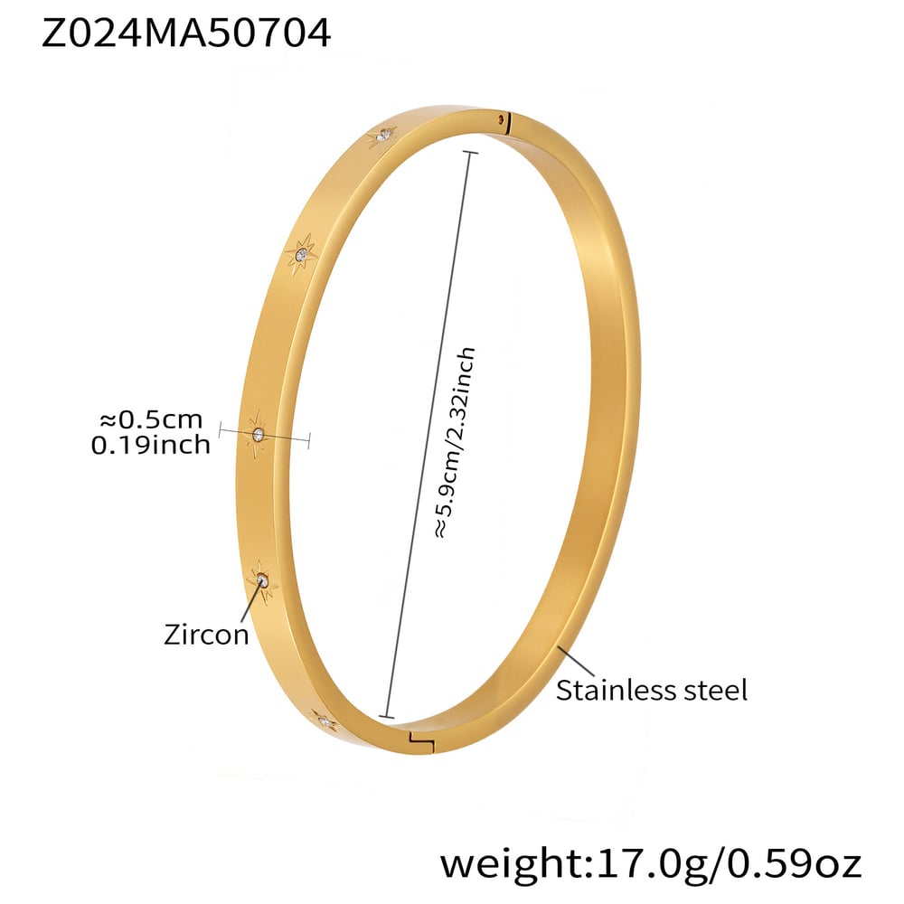 1 Piece Classic Irregular Shape Stainless Steel Gold Color Women's Bangles