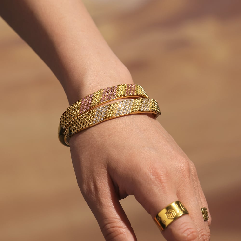 1 Piece Classic Circle Stainless Steel Gold Color Women's Bangles Picture5