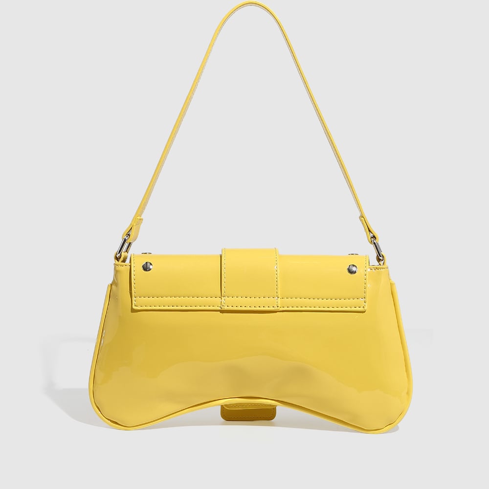 1 Piece Bright-colored Rivet Leather Buckle Women's Shoulder Bags Picture3