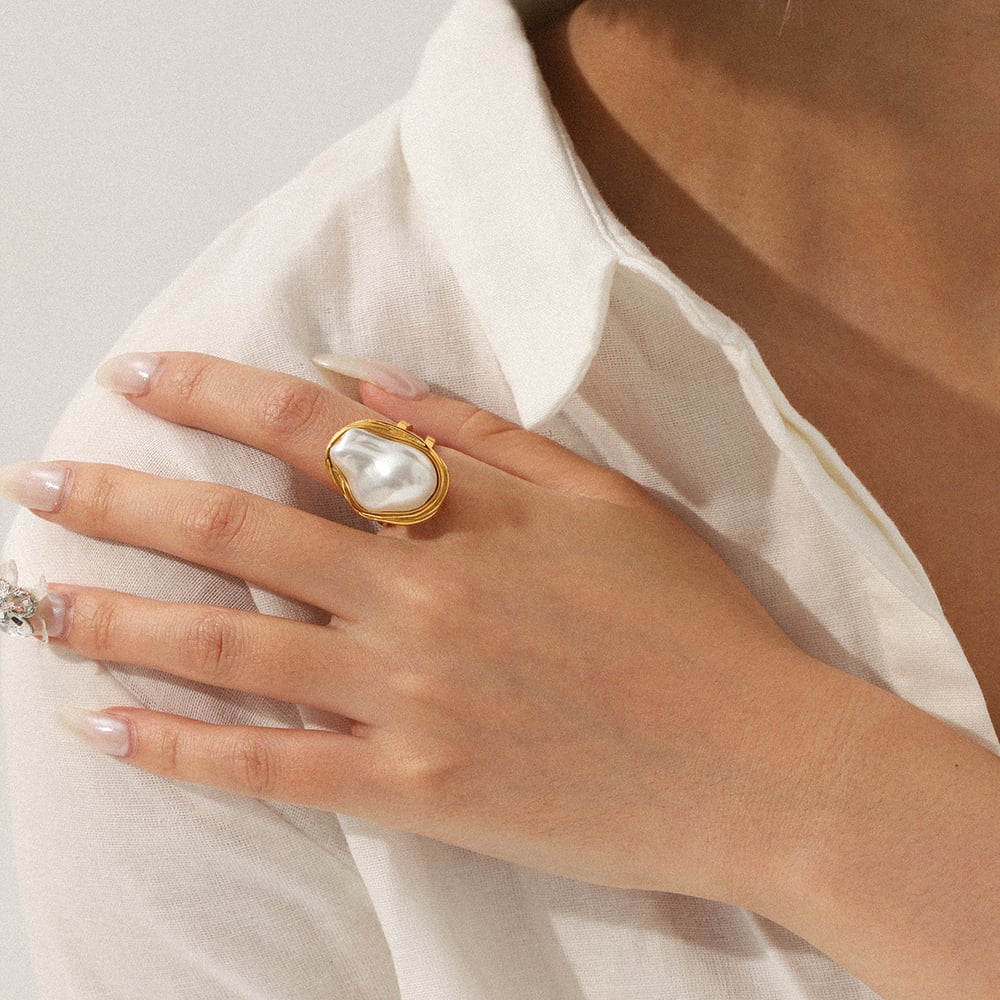 1 Piece Simple Series Daily Irregular Shape Stainless Steel  Statement Rings Picture5