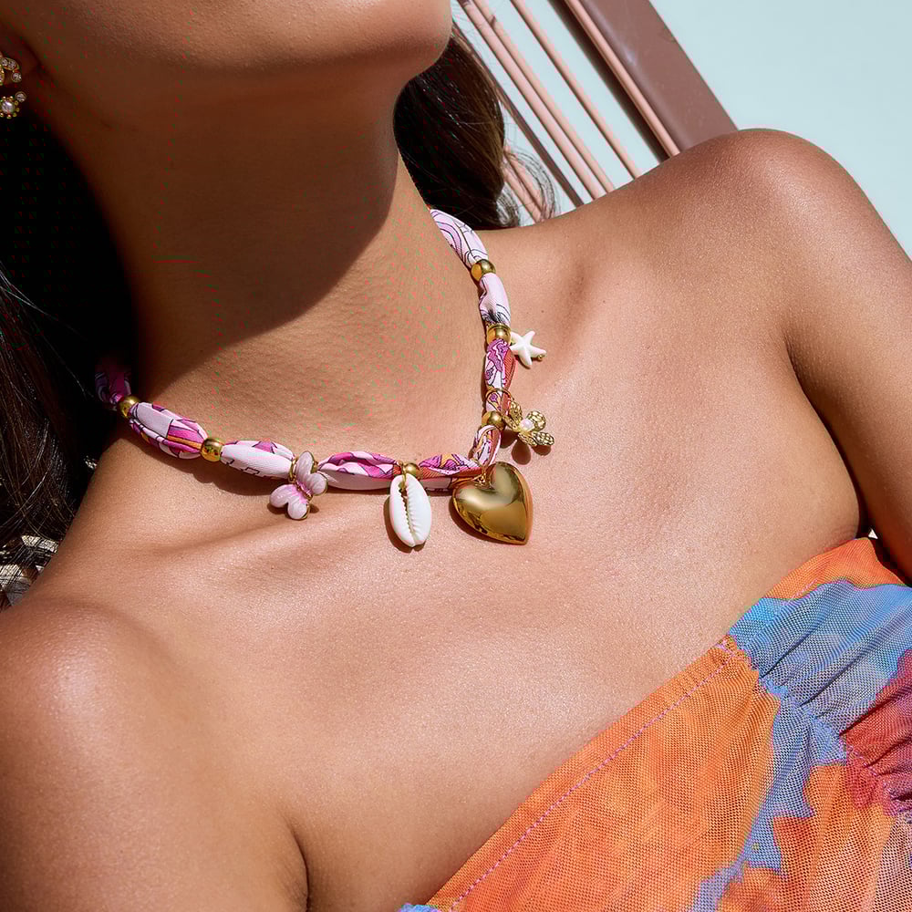 1 Piece Tropical Style Stainless Steel Gold Color Women's Pendant Necklaces h5Picture4