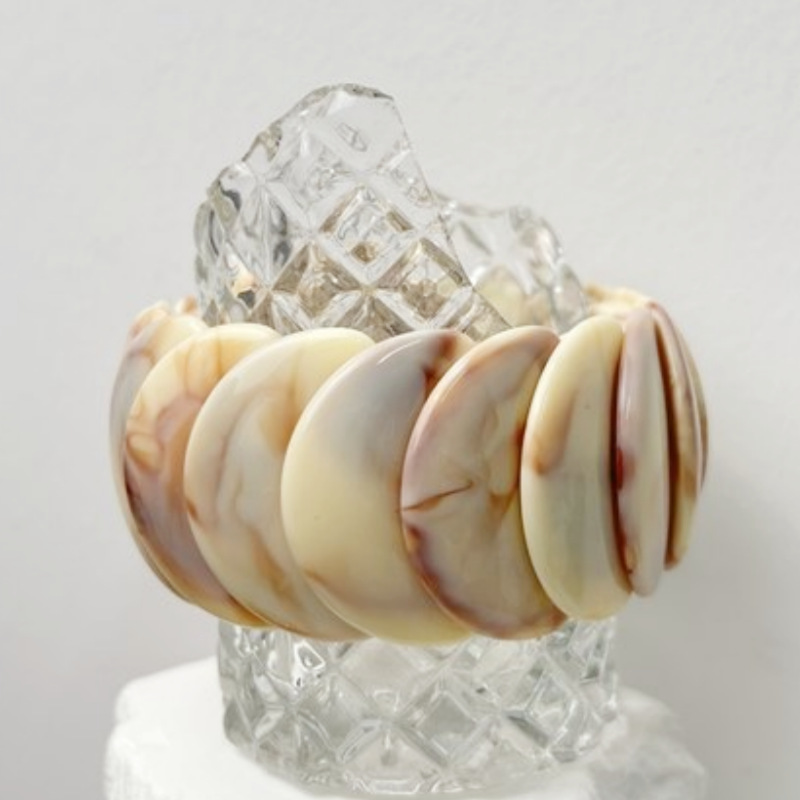 Braccialetti da donna in acrilico con sfumatura di colore retrò, serie lussuosa, 1 pezzo Immagine3