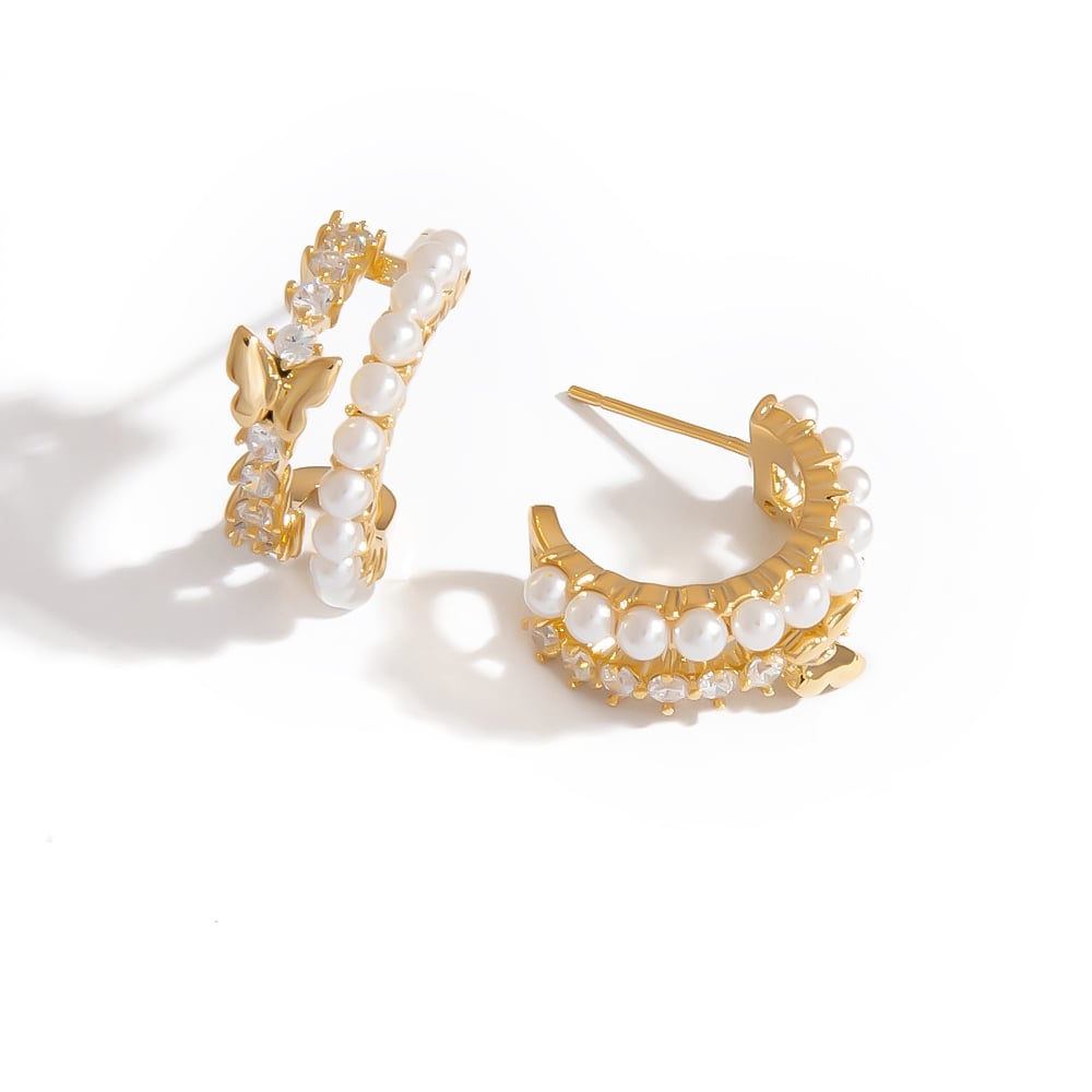 Romantic Butterfly 925 Sterling Silver  Women's Stud Earrings