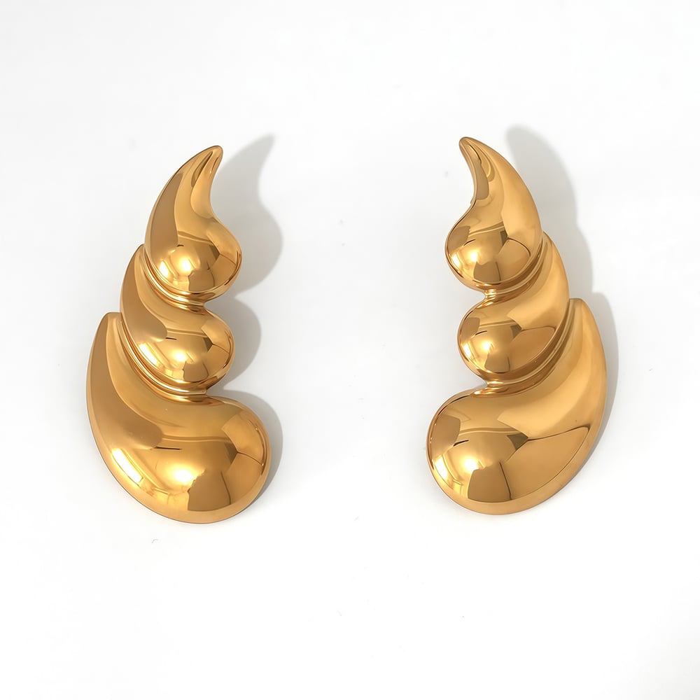 1 Pair Simple Irregular Shape Stainless Steel  Women's Stud Earrings 