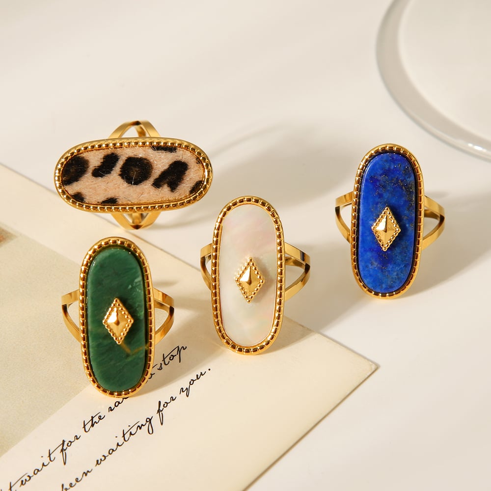 1 Piece Simple Series Daily Irregular Shape Stainless Steel Shell Statement Rings Picture8
